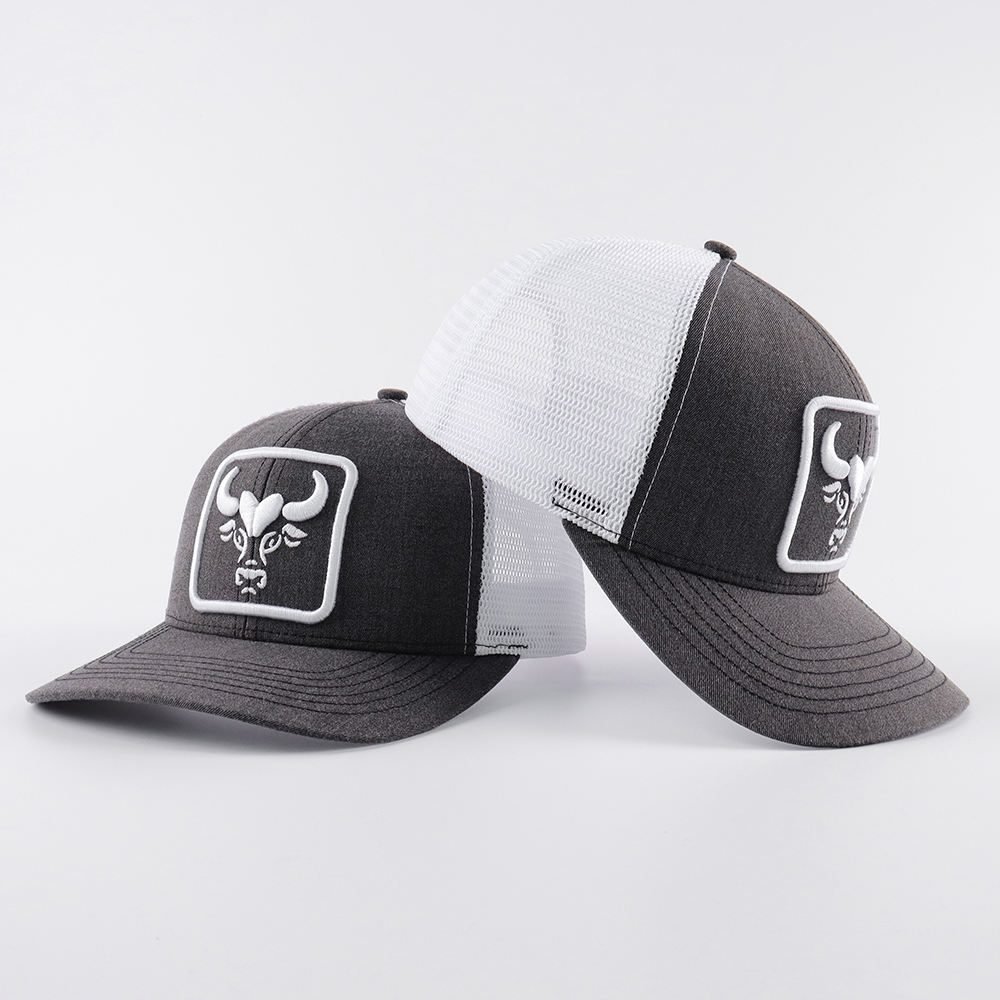 OEM Trucker Cap Sports Hats 3d Embroidered Logo Mesh Snap Back Custom Richardson 6 Panel Pre Curved Brim - Image 2