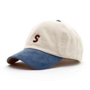 OEM Vintage Corduroy Sports Gorras Custom Embroidery Logo Fashion Two Tone Dad Hat High Quality Baseball Cap