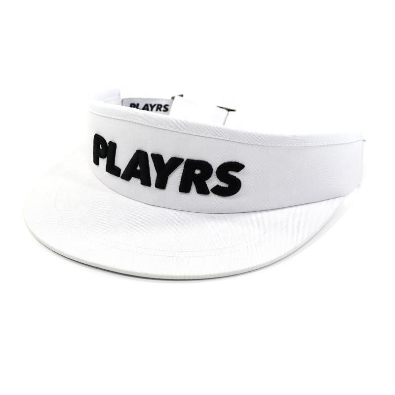 OEM Aungking Factory Professional Custom Your Own Embroidery Logo Golf Visor Cap, Middle Profile White Golf Hat Cotton