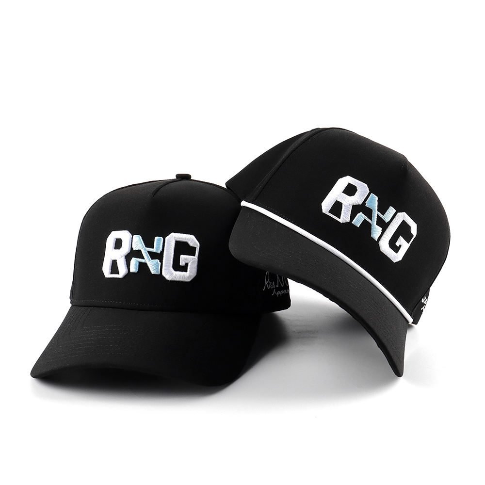 Custom High Quality Unisex 5 Panel Quick Dry Black Polyester Sports Baseball Cap,3D Embroidery logo Waterproof Rope Baseball Cap - Image 2