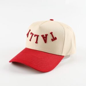 Big Red Cotton Custom Fabric Material Hats 5 Panel Sports Caps Male Female Neutral Summer Embroidery Baseball Adjustable Hat