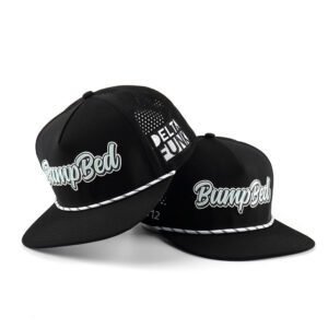 Wholesale Custom PVC Logo 5 Panel Nylon Rope Snapback Cap,Flat Bill Unstructured Gorras,Waterproof Laser Cut Hole Perforated Hat