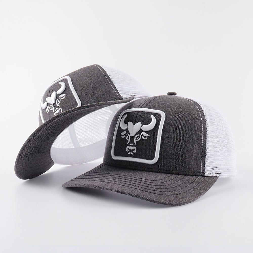 OEM Trucker Cap Sports Hats 3d Embroidered Logo Mesh Snap Back Custom Richardson 6 Panel Pre Curved Brim - Image 3