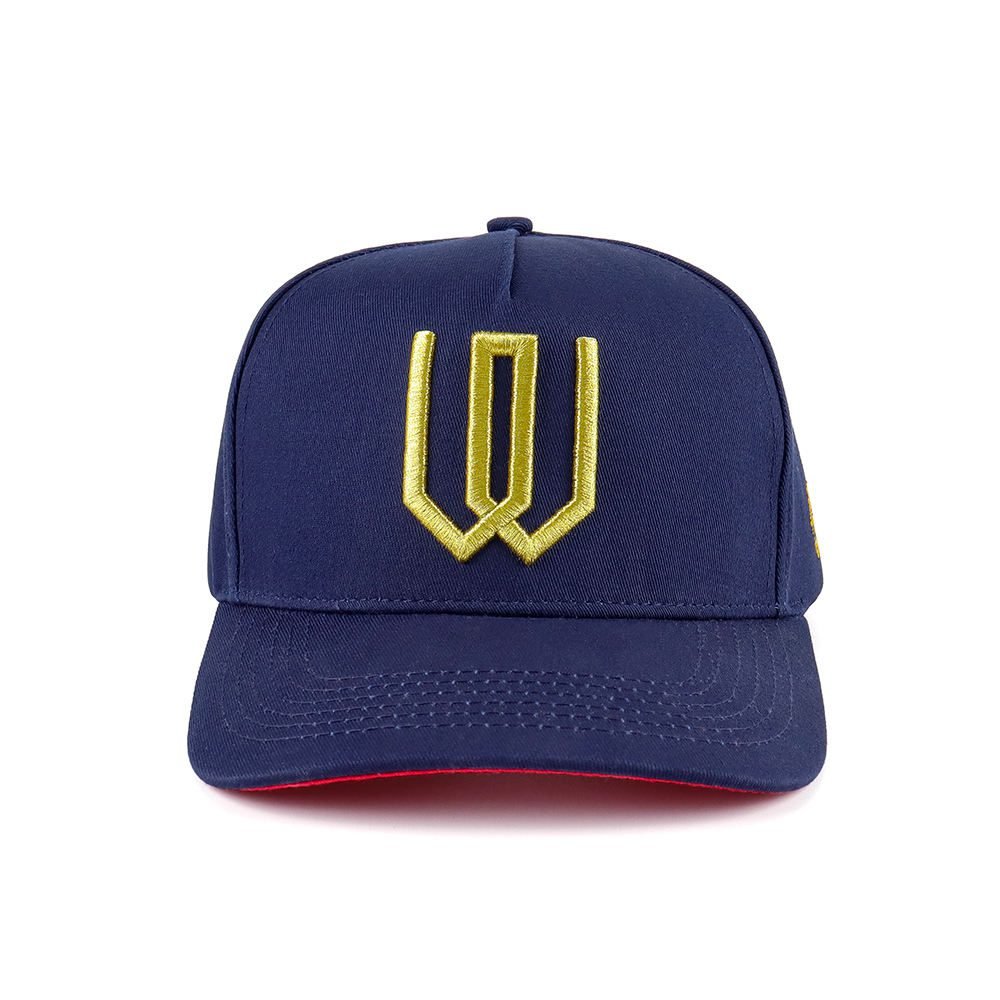 Custom High Quality 5 Panel a Frame Style Cotton Baseball Cap With 3D Wire Embroidery Logo Navy Blue Baseball Hats - Image 5