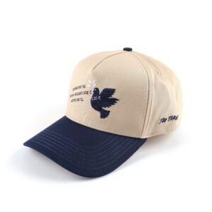 Fashion New Style Milky White Blue Brim Custom Labels Andembroidery logo Adults 5 Panel Baseball Hats Toned Sports Hat