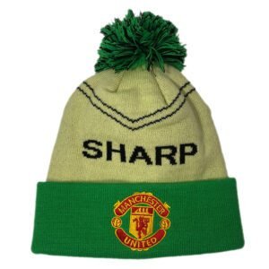 OEM Green Blank Knitted Hat Winter Football Skiing Jacquard Embroidery Bobble Caps Windproof Beanie With Ball High Quality Mens