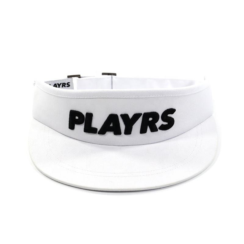 OEM Aungking Factory Professional Custom Your Own Embroidery Logo Golf Visor Cap, Middle Profile White Golf Hat Cotton - Image 3