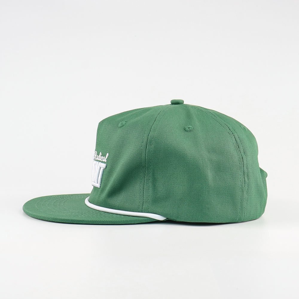 High Quality Flat Bill SnapBack Cap Custom 5 Panel Unstructured Embroidered Logo Hip Hop Hat Wholesale Solid Color Rope Snapback - Image 5