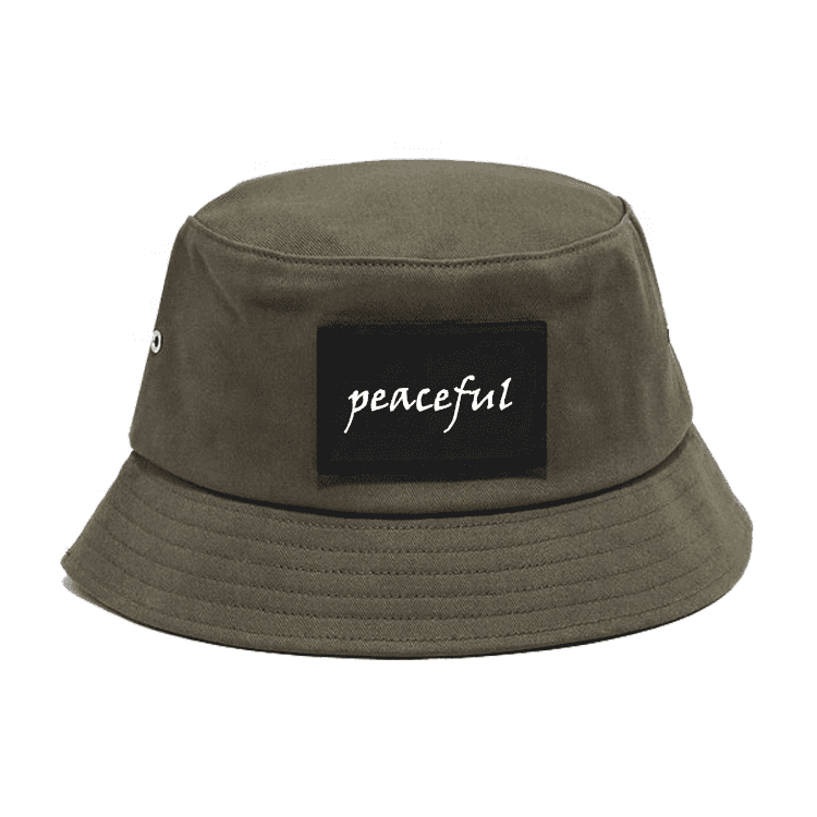 OEM Custom Fashion Fishing Bucket Hat Cap With Leather Patch Hot Sale