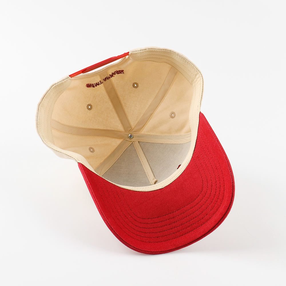 Big Red Cotton Custom Fabric Material Hats 5 Panel Sports Caps Male Female Neutral Summer Embroidery Baseball Adjustable Hat - Image 3