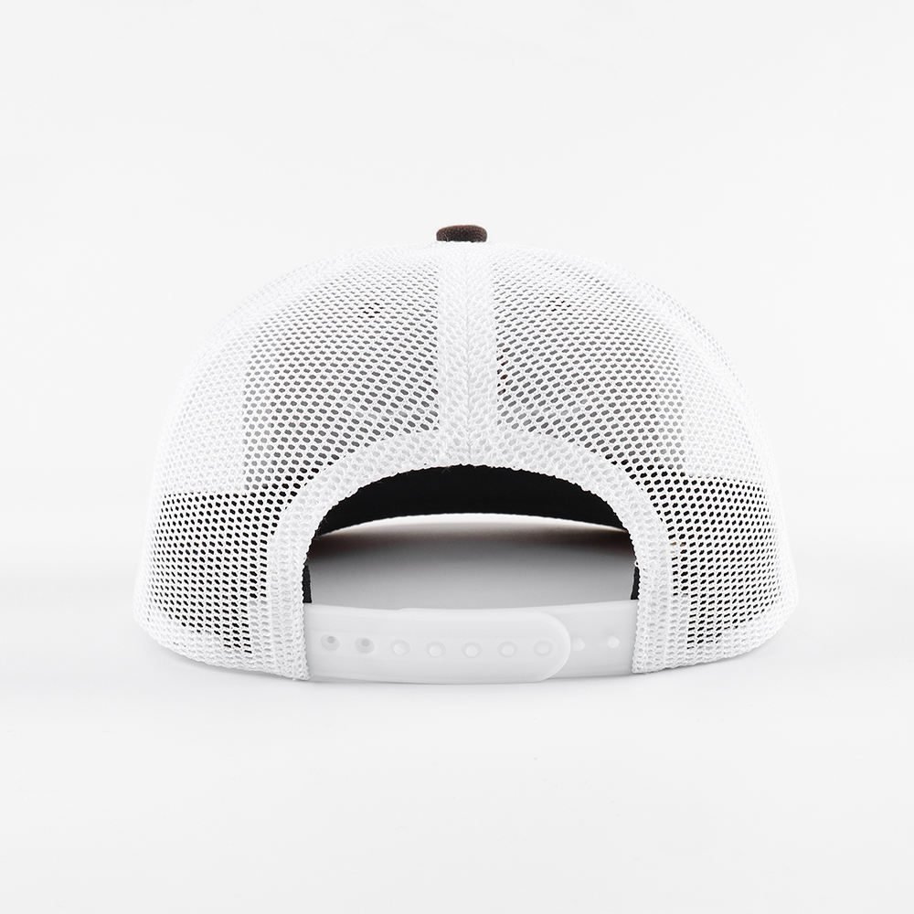 OEM 6 Panel Pre Curved Brim Trucker Cap Sports Hats 3d Embroidered Logo Mesh Snap Richardson Back Custom - Image 4