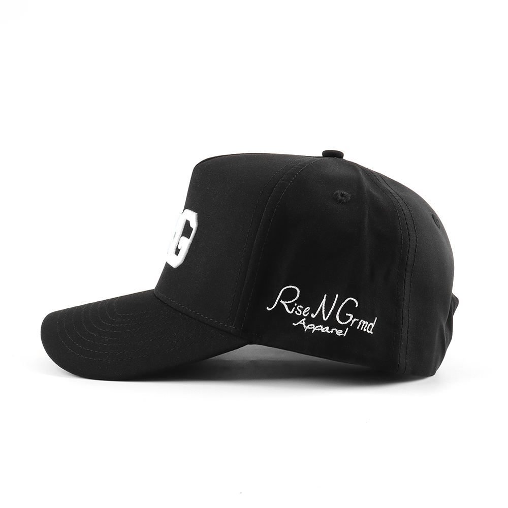 Custom High Quality Unisex 5 Panel Quick Dry Black Polyester Sports Baseball Cap,3D Embroidery logo Waterproof Rope Baseball Cap - Image 5