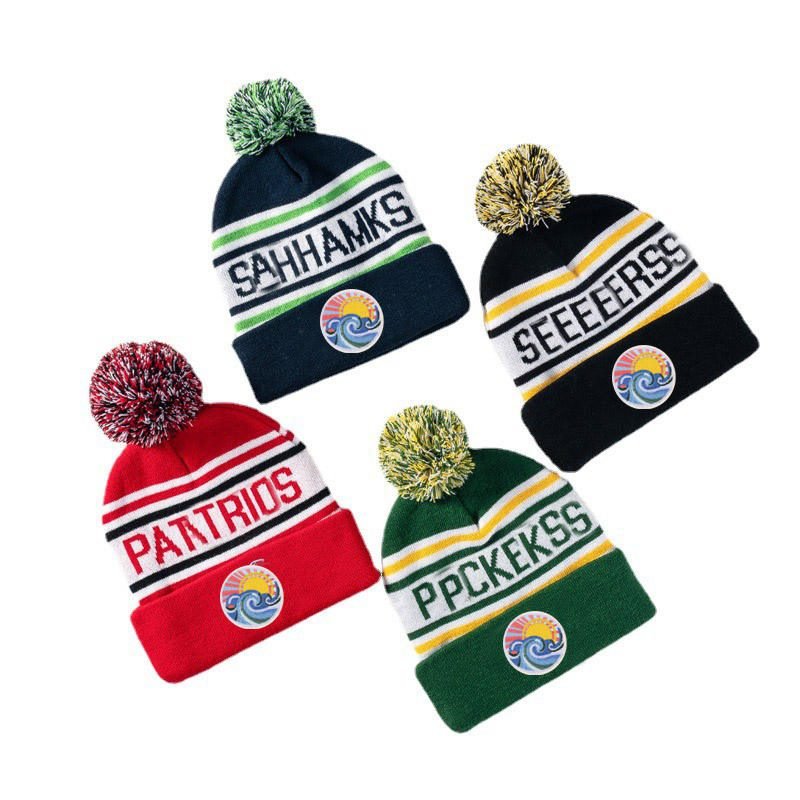 OEM Manufacture Custom Jacquard Embroidery Toque Sport Pom Pom Knitted Winter Beanie Hat With Custom Logo Adult - Image 6