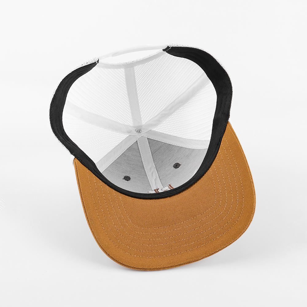 OEM 6 Panel Pre Curved Brim Trucker Cap Sports Hats 3d Embroidered Logo Mesh Snap Richardson Back Custom - Image 5