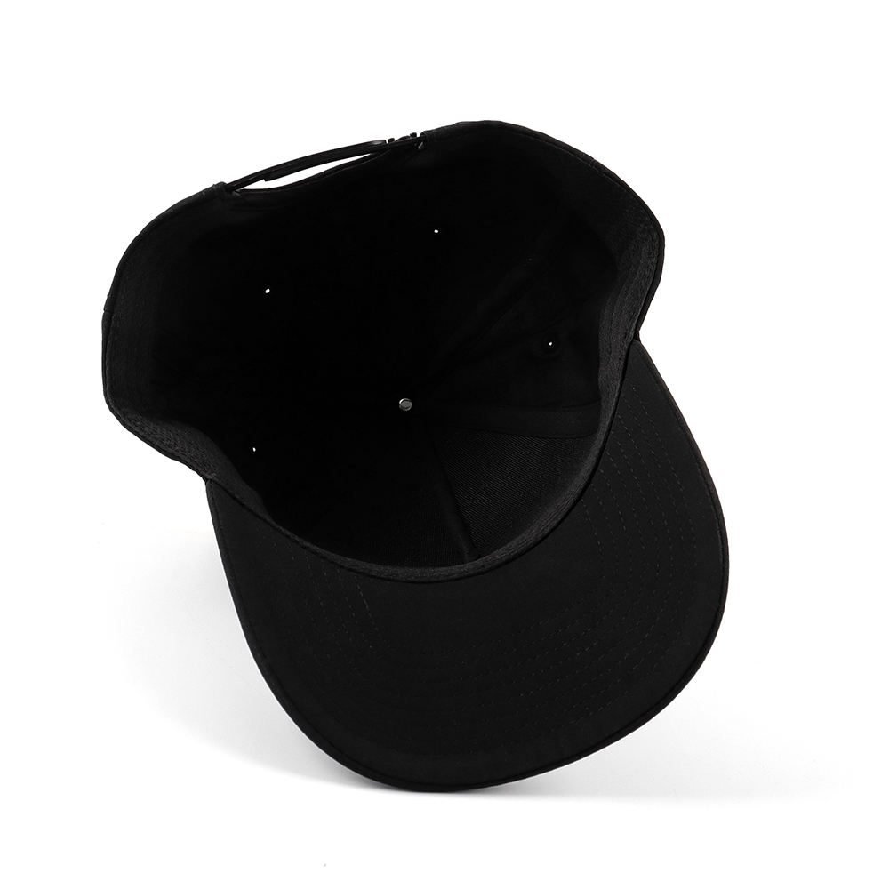 Custom High Quality Unisex 5 Panel Quick Dry Black Polyester Sports Baseball Cap,3D Embroidery logo Waterproof Rope Baseball Cap - Image 6