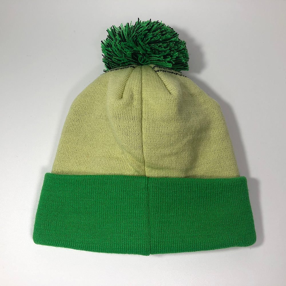 OEM Green Blank Knitted Hat Winter Football Skiing Jacquard Embroidery Bobble Caps Windproof Beanie With Ball High Quality Mens - Image 7