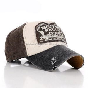 OEM High Quality Vintage Ripped Wholesale Custom Screen Printing Patch Washed Baseball Cap Dad Hat 5 Panel Structured