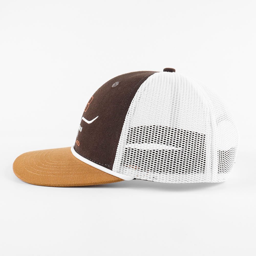 OEM 6 Panel Pre Curved Brim Trucker Cap Sports Hats 3d Embroidered Logo Mesh Snap Richardson Back Custom - Image 6