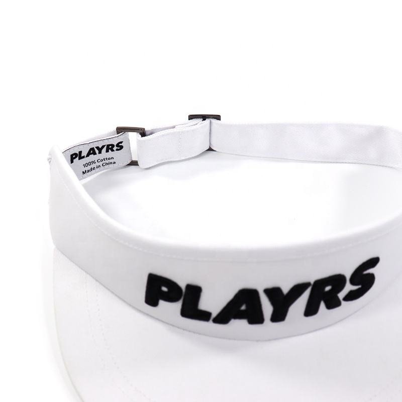 OEM Aungking Factory Professional Custom Your Own Embroidery Logo Golf Visor Cap, Middle Profile White Golf Hat Cotton - Image 7