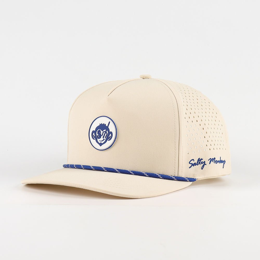 Custom Waterproof Sports Cap – Rope Design, Breathable Laser Perforated Panels - Image 2