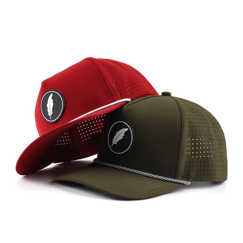 Custom Waterproof Sports Cap – Rope Design, Breathable Laser Perforated Panels - Image 6