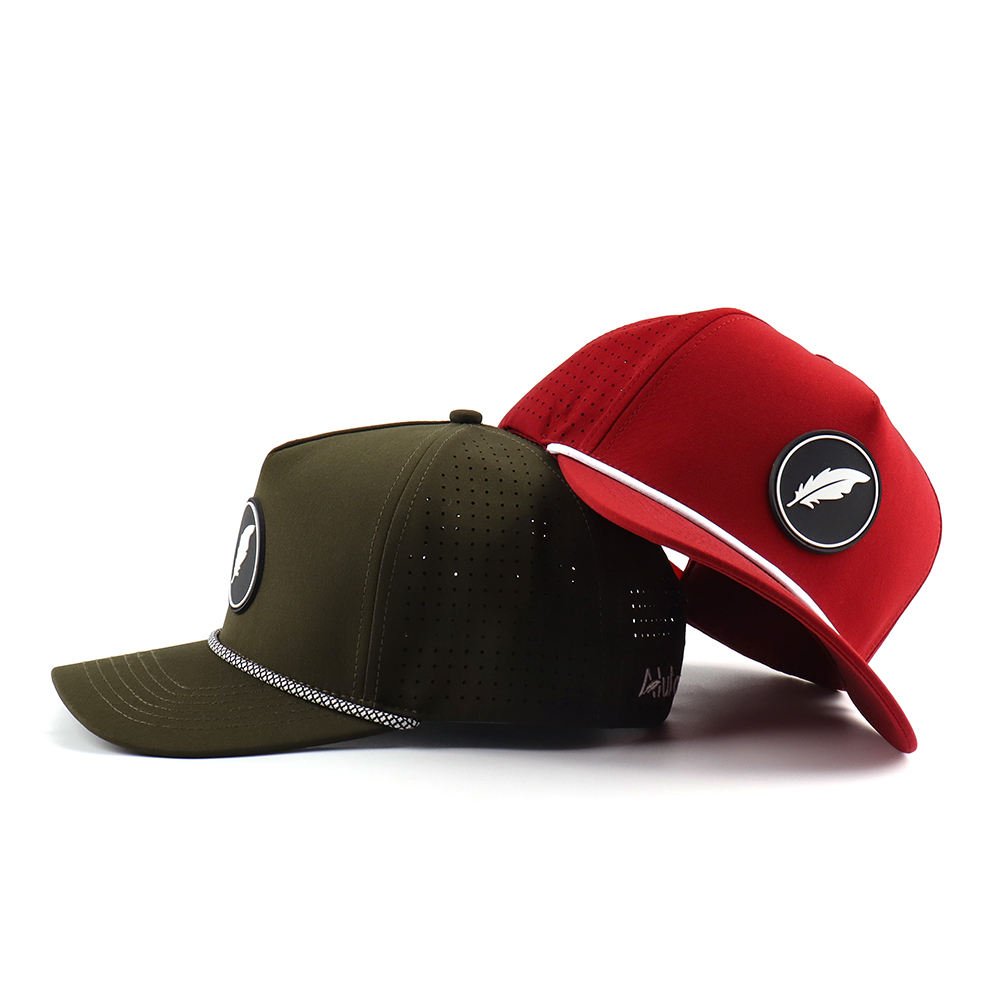 Custom Waterproof Sports Cap – Rope Design, Breathable Laser Perforated Panels - Image 5