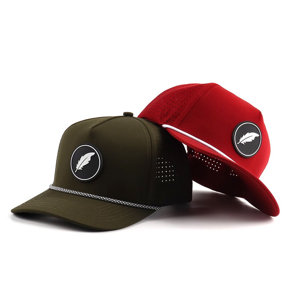 Custom Waterproof Sports Cap – Rope Design, Breathable Laser Perforated Panels - Image 4