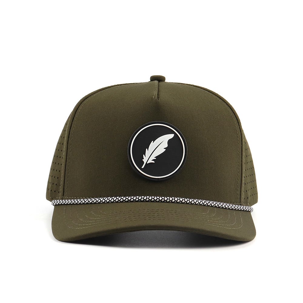 Custom Waterproof Sports Cap – Rope Design, Breathable Laser Perforated Panels - Image 3